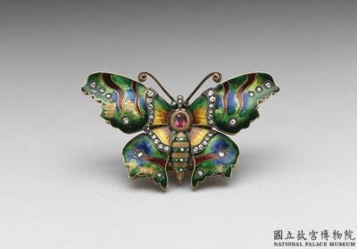 图片[2]-Brooch watch with champleve enamel and gemstone inlay in the form of a butterfly, 19th century-China Archive